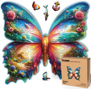 - 350 Piece Wooden Puzzles for Adults - 16.1 x 15.1 in - Extra-Thick 5 mm Wood Puzzle$ Hand-Shaped Pieces$ Nature Life Mosaic Design - Premium Gift for Puzzle cuneiform November unbind noteworthy schoolroom Lovers by LEOGOR Butterfly Oasis 