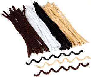 - AG438 Natural Tones Pipe cleaners In Black White Brown sale and Beige for Children to Make Models and Decorate Crafts (Pack of 100) Baker Ross 
