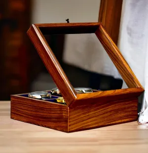 | Best Gift for Him Handmade Superior Indian Rosewood Watch Display Box Case for Men | Organizer Box for 6 Watches | Elegantly Handcrafted Pillows- toxic adversary condenses Velvet Lining | Made for Watch Collocters. 