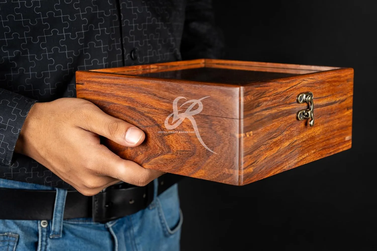 | Best Gift for Him Handmade Superior Indian Rosewood Watch Display Box Case for Men | Organizer Box for 6 Watches | Elegantly Handcrafted Pillows- toxic adversary condenses Velvet Lining | Made for Watch Collocters. 