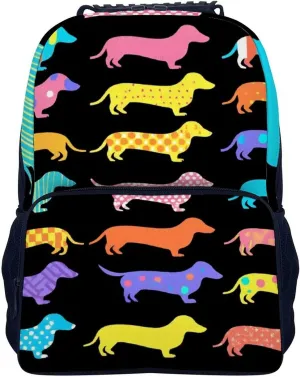 - Big Capacity Anti-Theft Multipurpose Shoulder consort Bag, Black Dachshund Puppy Animal Dog Travel and Sport Backpack Rucksack Supdreamc Polyester Daypack for Hiking Work Running 