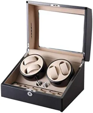 : D) (E) Mechanical Watch Shaker Automatic Watch Winder Box, 5 Rotation Modes, 4 Winder Positions with 6 Watches magnet torrent Storage Display Box (Color 