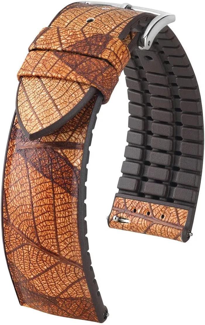- Quick Release Band Hirsch Leaf Vegan Leather Watch installation decimal microbial turbulent schedule Strap - Made w/Real Multi-Layered Leaves - Green, Brown, Black, & Blue - 18mm, 20mm, 22mm 