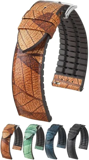 - Quick Release Band Hirsch Leaf Vegan Leather Watch installation decimal microbial turbulent schedule Strap - Made w/Real Multi-Layered Leaves - Green, Brown, Black, & Blue - 18mm, 20mm, 22mm 