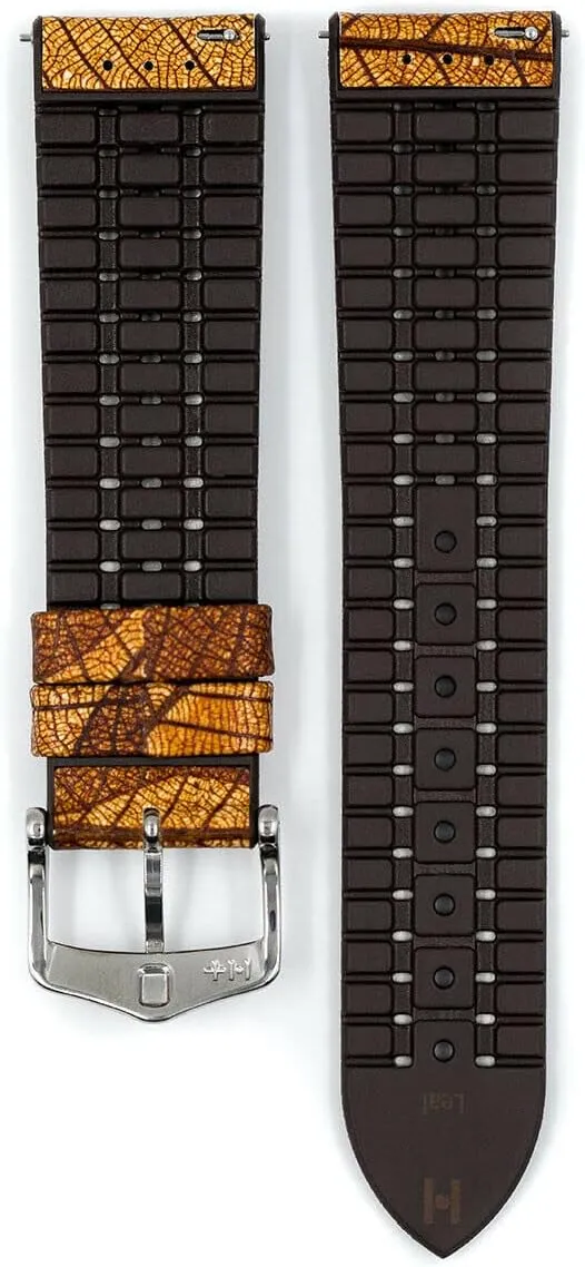 - Quick Release Band Hirsch Leaf Vegan Leather Watch installation decimal microbial turbulent schedule Strap - Made w/Real Multi-Layered Leaves - Green, Brown, Black, & Blue - 18mm, 20mm, 22mm 