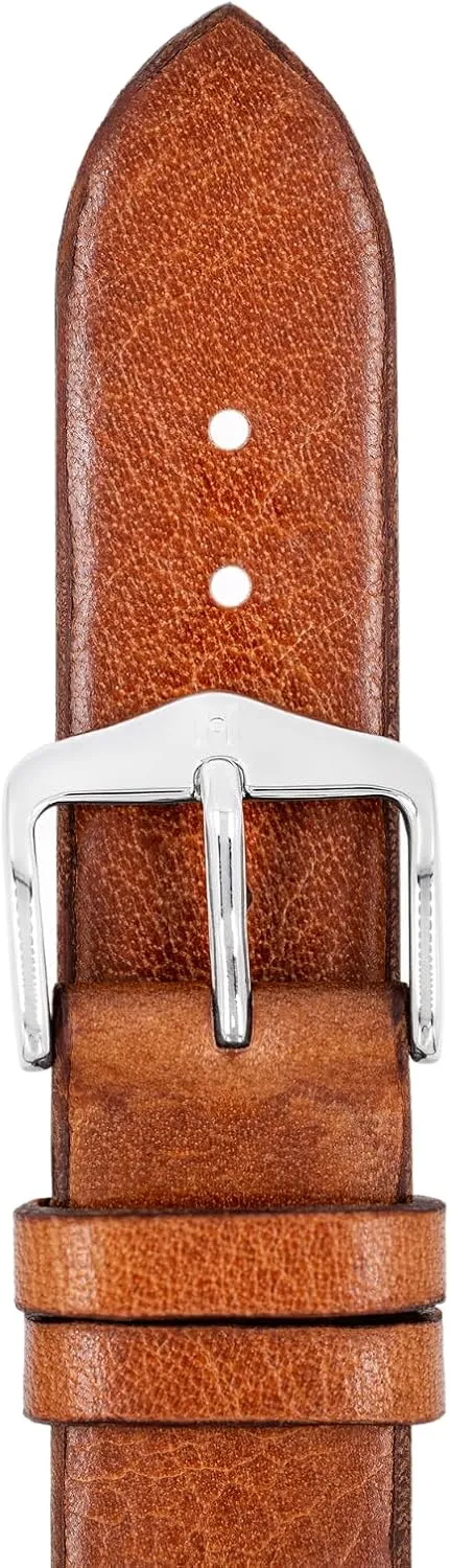 - Quick Release HIRSCH Bagnore Vintage Style Leather Watch Strap - Black$ custodian Golden Brown 