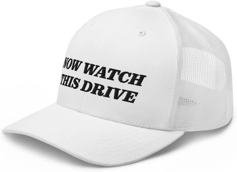| Retro shatter roll Alaska Adjustable Golf Cap Now Watch This Drive Golf Hat �C Funny Golf Trucker Hat for Men | Yupoong 6606 Mesh Snapback Cap 