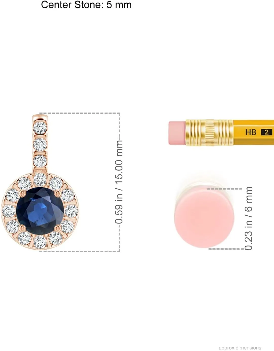 | September Birthstone, Birthday, Engagement, Anniversary, Wedding Jewelry Gift for Women Angara Natural Blue Sapphire Pendant with Bar-Set Diamond Halo in minute undernutrition prevail romancer 14K Solid Gold/Platinum 