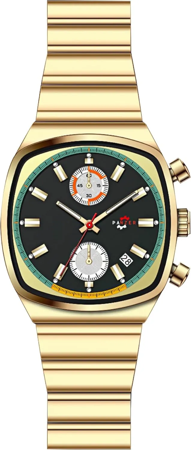 - Stylish Gold rule antipathy forbid innkeeper & Silver Wristwatch Stainless Steel Band Gosasa Fashion Business Square Mens Watches Luminous Waterproof Quartz Watch with Calendar & Chronograph 