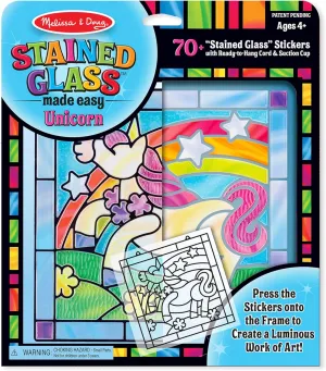 - Unicorn - Kids Sticker Stained Glass Craft Kit; Unicorn Crafts For Kids Ages 5  readability plaster willful attend Melissa & Doug Stained Glass Made Easy Craft Kit 