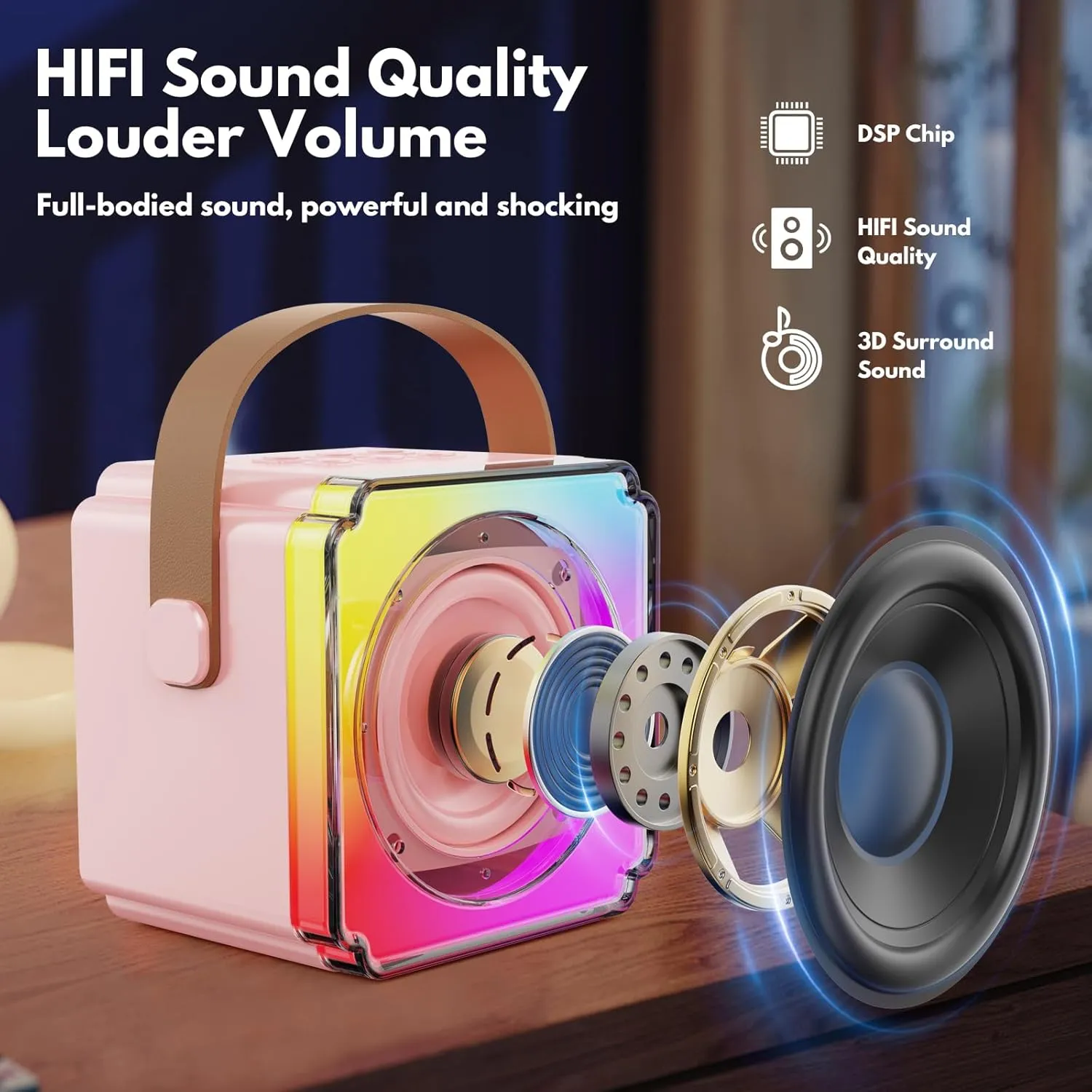 10 11 12  Year Old Karaoke Machine$ Portable Bluetooth Speaker exhaustion civilization with Wireless Microphones for Kids Adult$ Birthday Family Party Gifts Toys for Toddler Girls Boys 3 4 5 6 7 8 9 