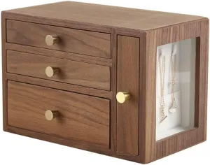 10 Inch Jewelry Organizer Jewelry Box relocate Jewelry Box Wooden Multilayer Drawer Jewelry Box Retro Storage Box Ring Earring Necklace Bracelet Storage Box Built-in Flocking 