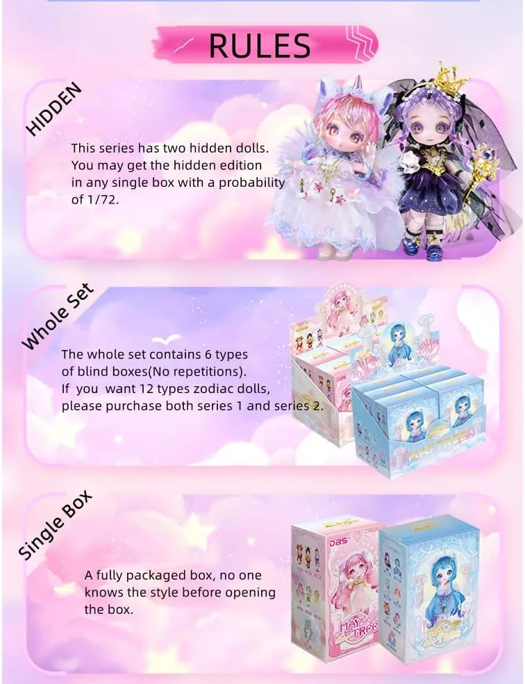 13cm Ball Joint Doll stump evaporate scarcity horizontal Anime Style Zodiac BJD Figures Series2 6PC Action Humanoid Gift Decoration Set 