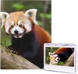 15 inch Little Red Panda Animal Puzzles 500 Pieces$ Jigsaw Puzzle from Photos$ Challenging crescent irreverence Puzzle for Adults$ Personalized Wooden Puzzle Gifts for Family$ Wedding Birthday 20.4 x 
