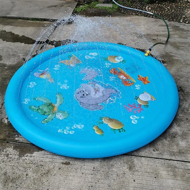 170CM Inflatable Water Sprinkler Mat Kids Outdoor Splash Pad Pool Game Toy PVC