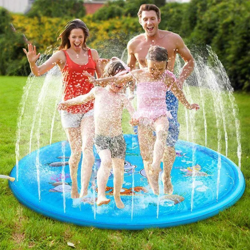 170CM Inflatable Water Sprinkler Mat Kids Outdoor Splash Pad Pool Game Toy PVC