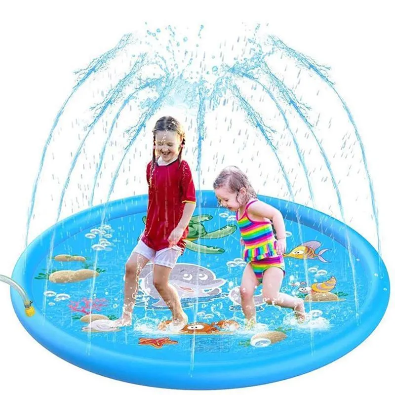 170CM Inflatable Water Sprinkler Mat Kids Outdoor Splash Pad Pool Game Toy PVC