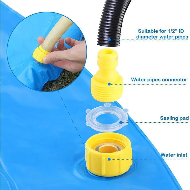 170CM Inflatable Water Sprinkler Mat Kids Outdoor Splash Pad Pool Game Toy PVC