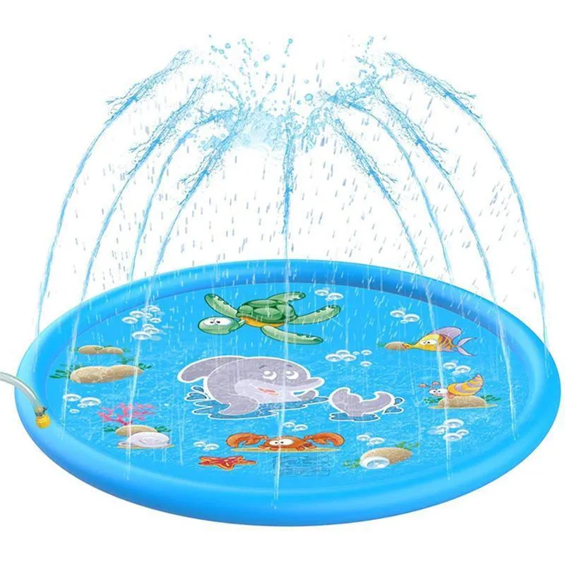 170CM Inflatable Water Sprinkler Mat Kids Outdoor Splash Pad Pool Game Toy PVC