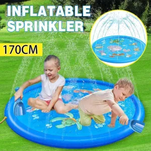 170CM Inflatable Water Sprinkler Mat Kids Outdoor Splash Pad Pool Game Toy PVC