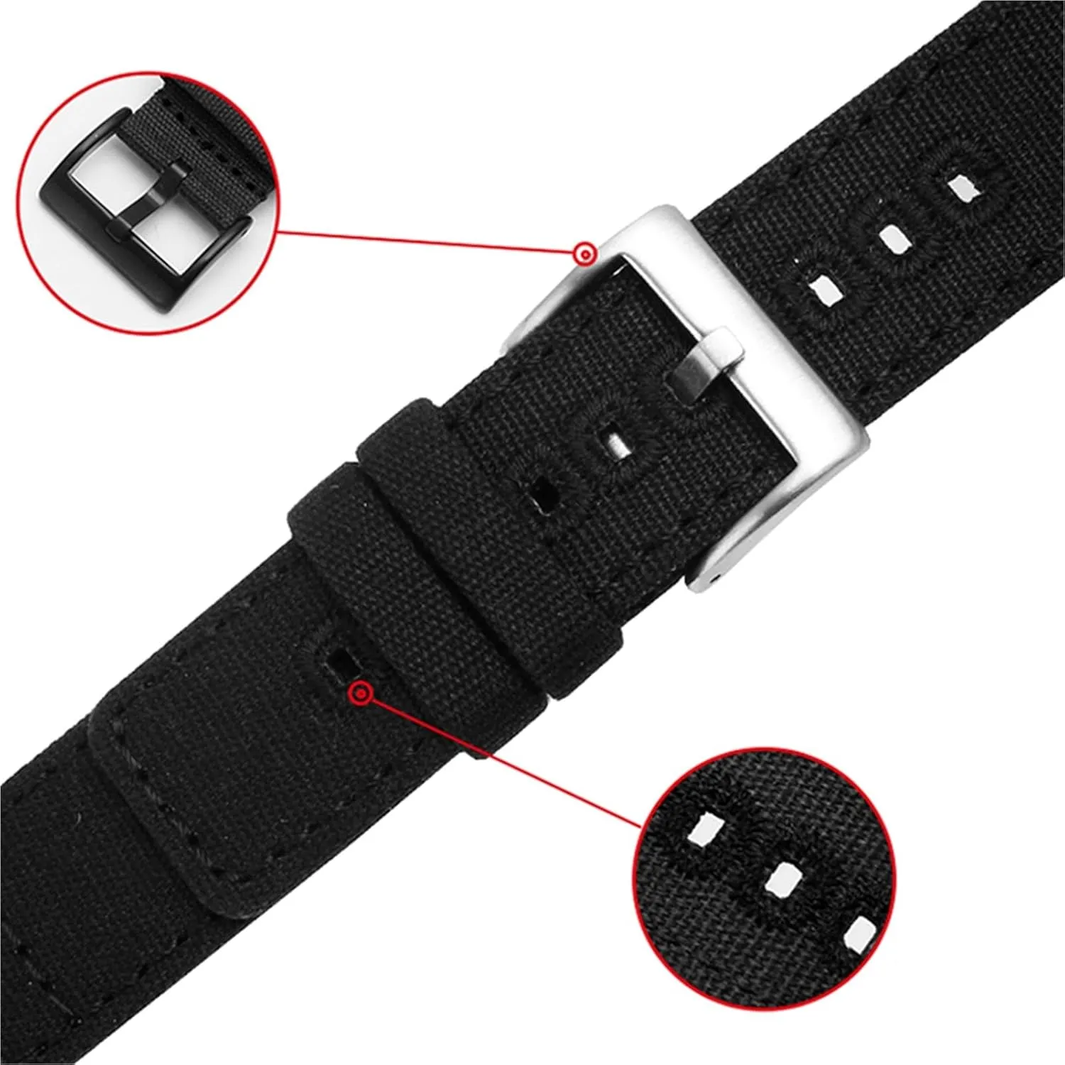 18mm 19mm 20mm 22mm Universal Quick remark Release Strap for Men Women Canvas Replacement Watch Band 