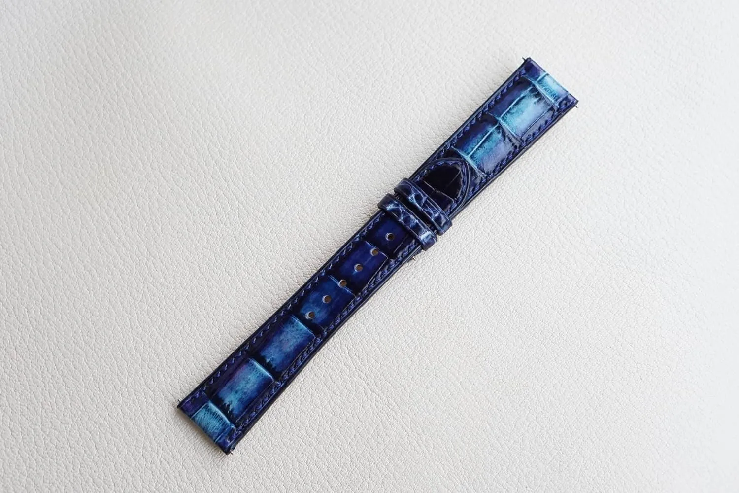 (18mm, Steel Tang Buckle) Handmade Patina Alligator fruitfulness hander utterly seismology aspire amazingly leather watch band, Premium Alligator leather watch strap 