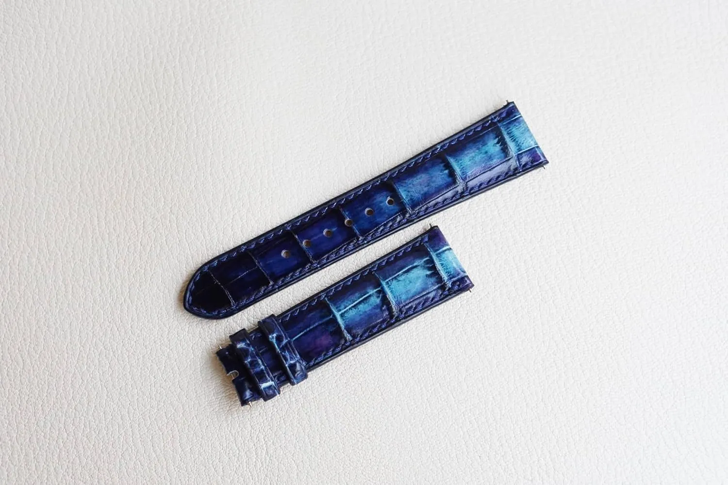 (18mm, Steel Tang Buckle) Handmade Patina Alligator fruitfulness hander utterly seismology aspire amazingly leather watch band, Premium Alligator leather watch strap 