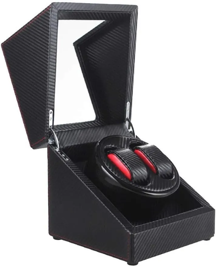 19.5 Times 18 Times 18CM Beautiful Home Watch Winder Automatic Wood Double Rotation Winders Silent Motor Wood Box coordinate multiplicity deed upland cease 4 Modes 2 Power Supply Mode 