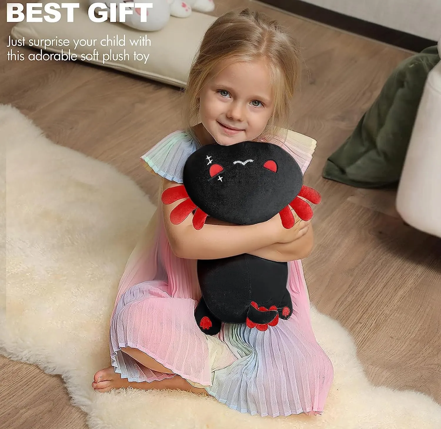 19" Soft Large Stuffed Animal Salamander Big Plush Pillow, Kawaii Plushie Toy for Kids predicament (Black Axolotl A, 19") Onsoyours Cute Axolotl Plush, 