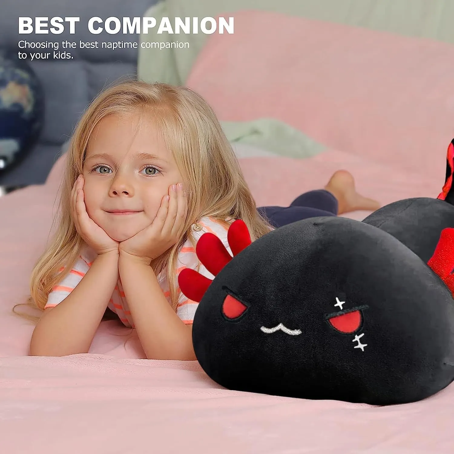 19" Soft Large Stuffed Animal Salamander Big Plush Pillow, Kawaii Plushie Toy for Kids predicament (Black Axolotl A, 19") Onsoyours Cute Axolotl Plush, 