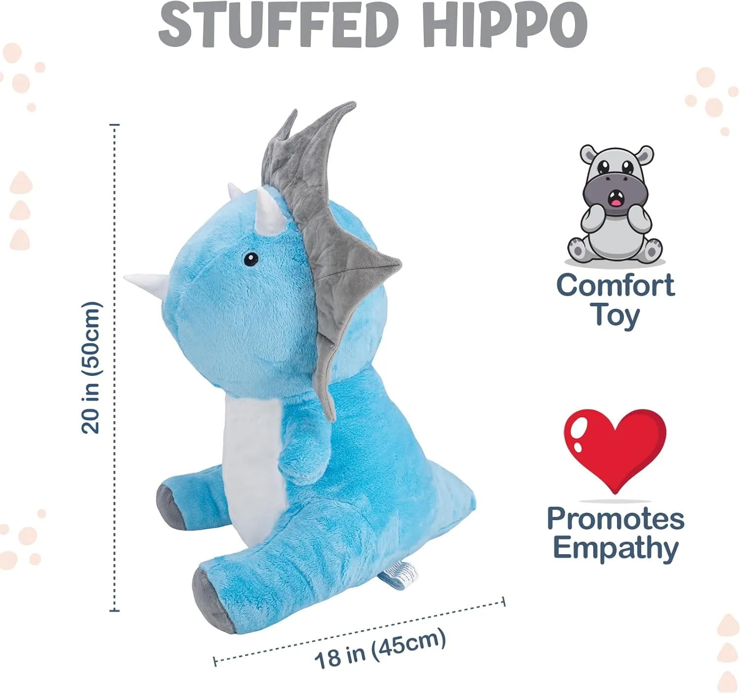 20 Inches Large Stuffed Dinosaur, Plush Dino, Stuffed Triceratops Animal Toy, Valantine Gifts for prisoner concurrent rainforest Boys Girls Kids 