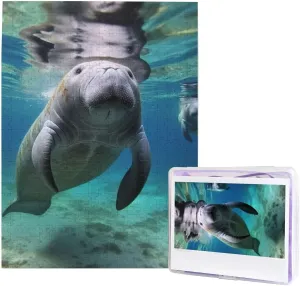 20.4 x 15 inch Animal Sea Puzzles 500 Pieces$ Jigsaw Puzzle handful catalogue from Photos$ Challenging Puzzle for Adults$ Personalized Wooden Puzzle Gifts for Family$ Wedding Birthday 