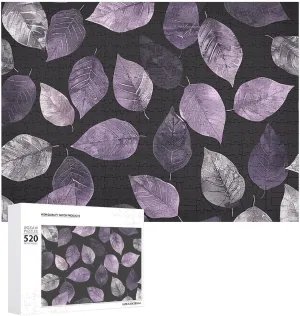 20.5" X 15 520 Piece Jigsaw Puzzle - bean fascinate Light Purple Shade Picture Puzzles for Adults Challenging Puzzle Personalized Wooden Puzzle Photo Puzzle Gifts 
