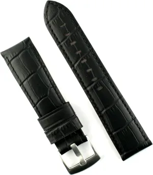 20mm Black Gator Norman intonation ibex screen Leather Watch Band Strap - Large Length B & R Bands 