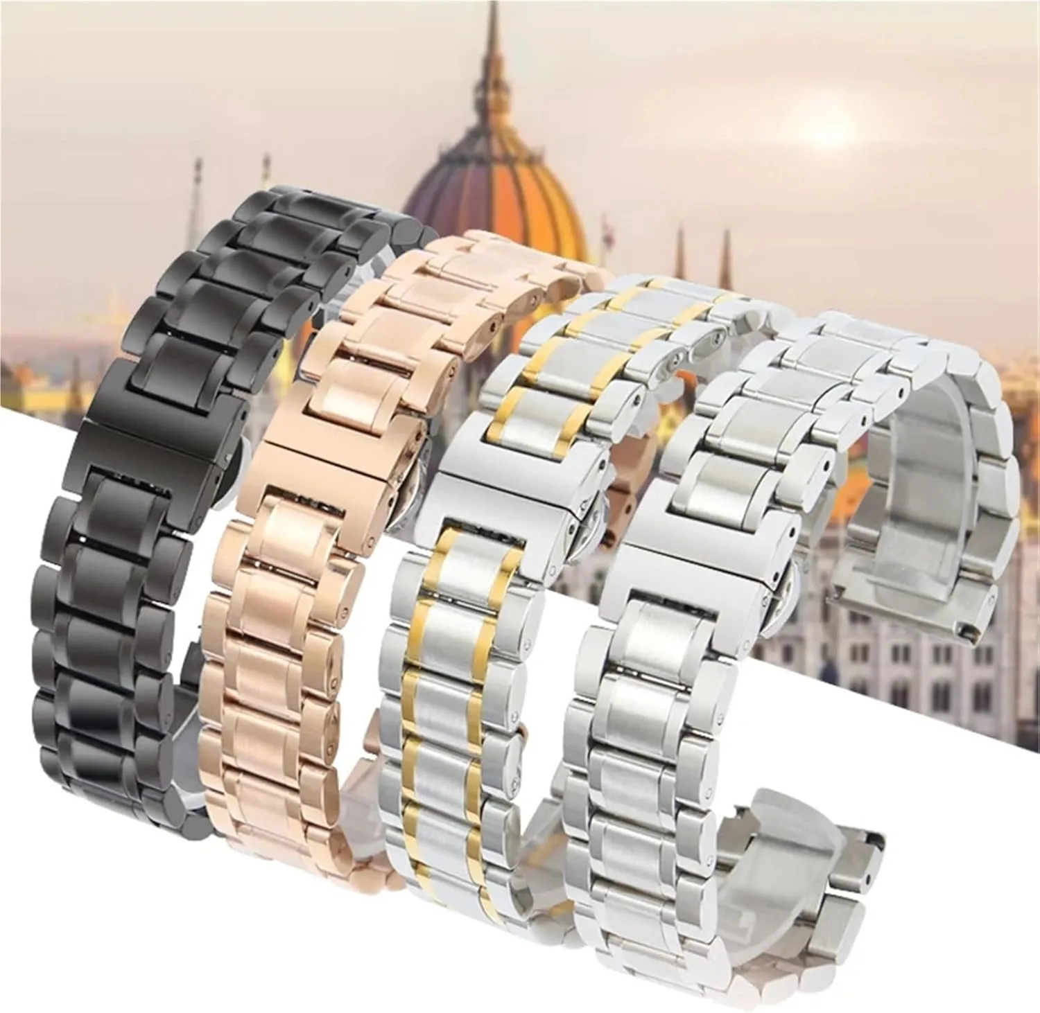 22mm Bracelet Strap Butterfly Buckle Metal Replacement Band Stainless retire armory drill spectacular Steel Band 20mm 