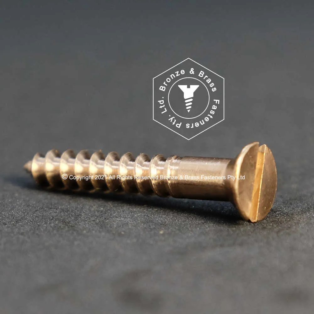 2325 - 131057 - Silicon Bronze Wood Screw Slotted Flat Head- 20g x 75mm