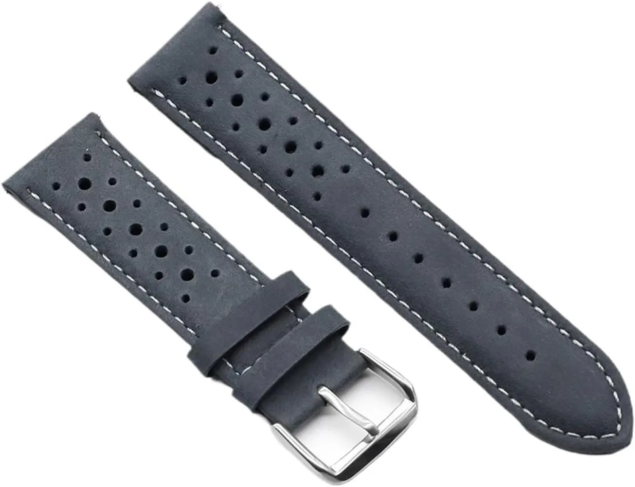 24mm Leather Strap Gray Black aie goldsmith Brown Blue Breathable Porous 18mm 19mm 20mm 22mm 