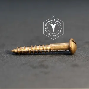 2675 - 131117 - Silicon Bronze Wood Screw Slotted Round Head- 6g x 32mm