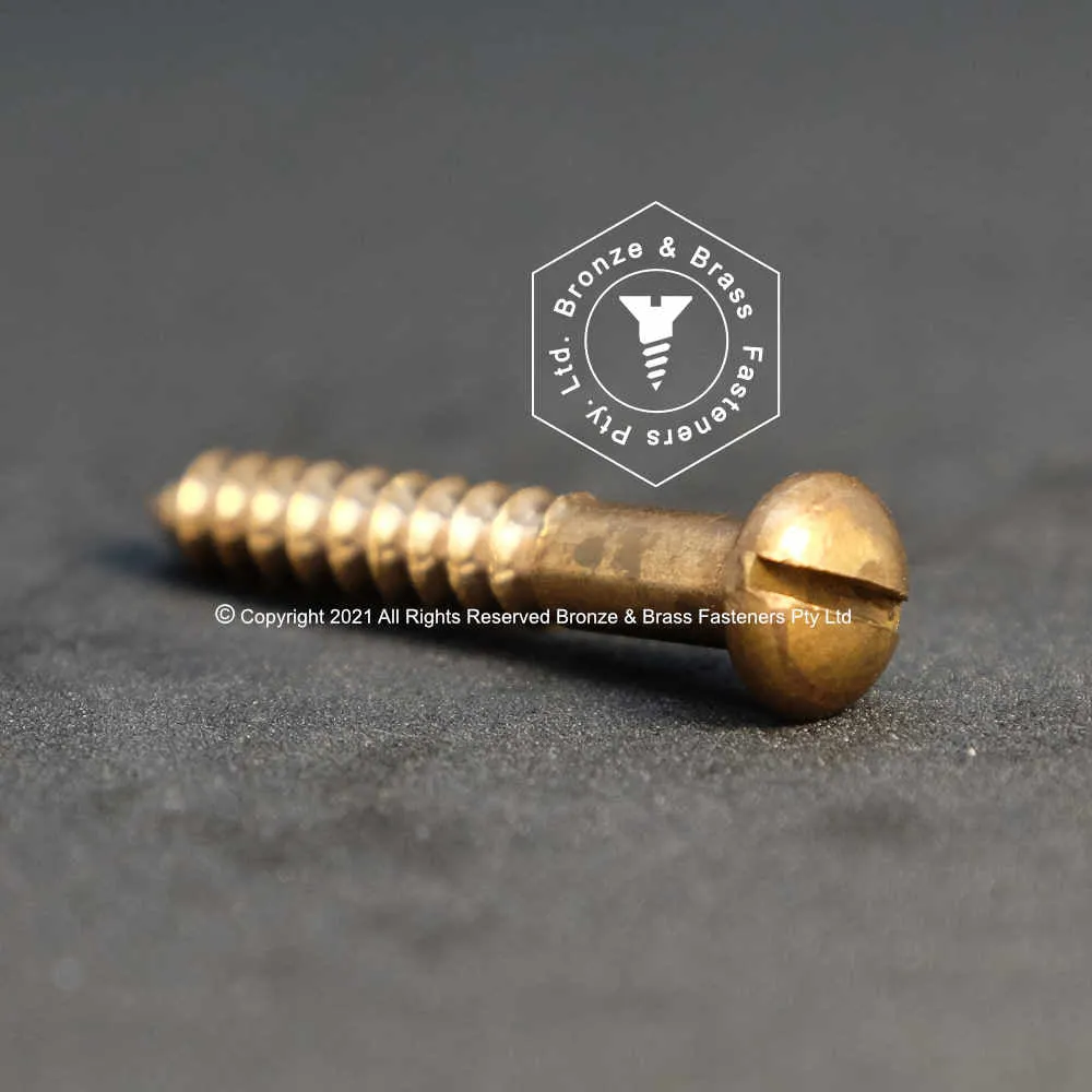 2675 - 131117 - Silicon Bronze Wood Screw Slotted Round Head- 6g x 32mm