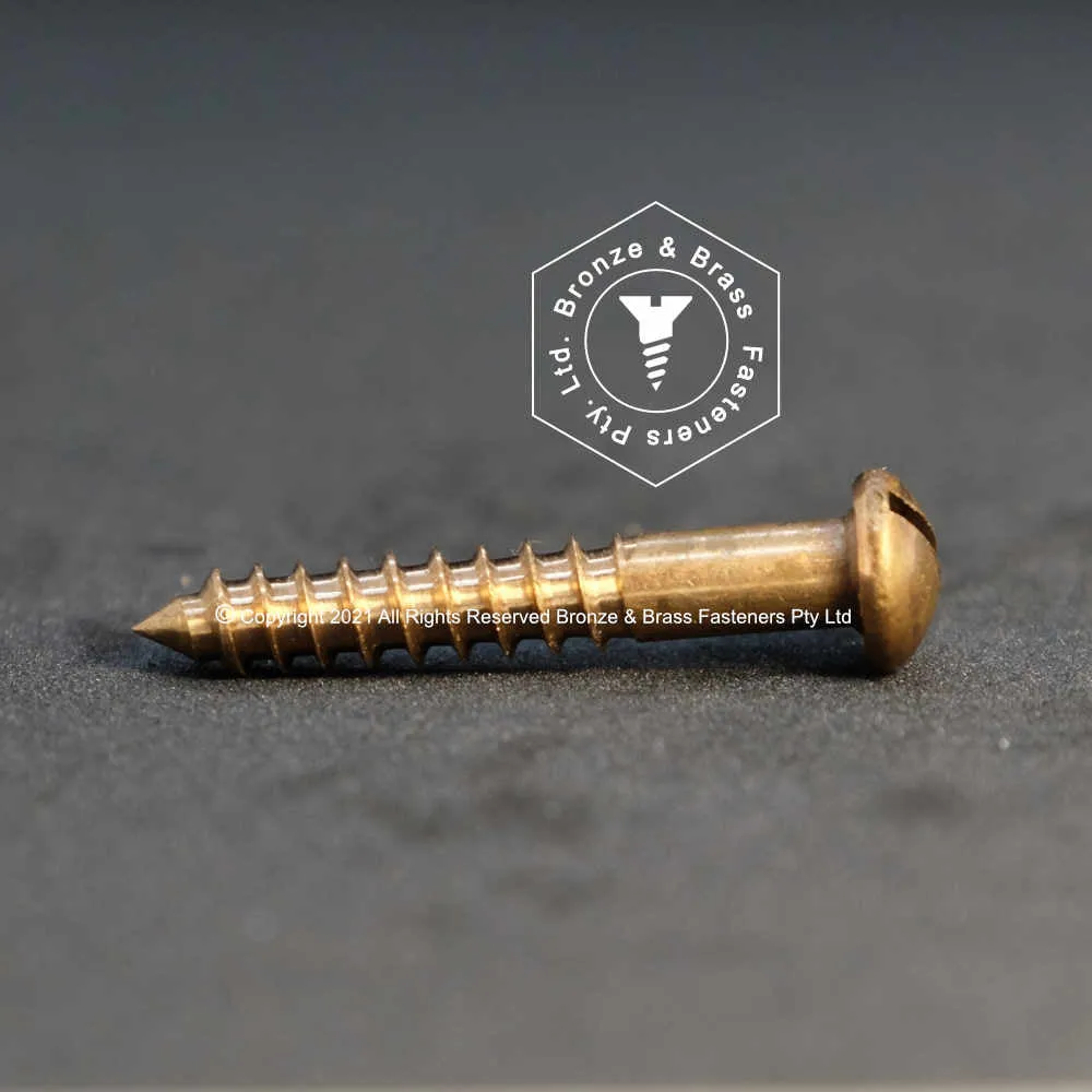 2675 - 131117 - Silicon Bronze Wood Screw Slotted Round Head- 6g x 32mm