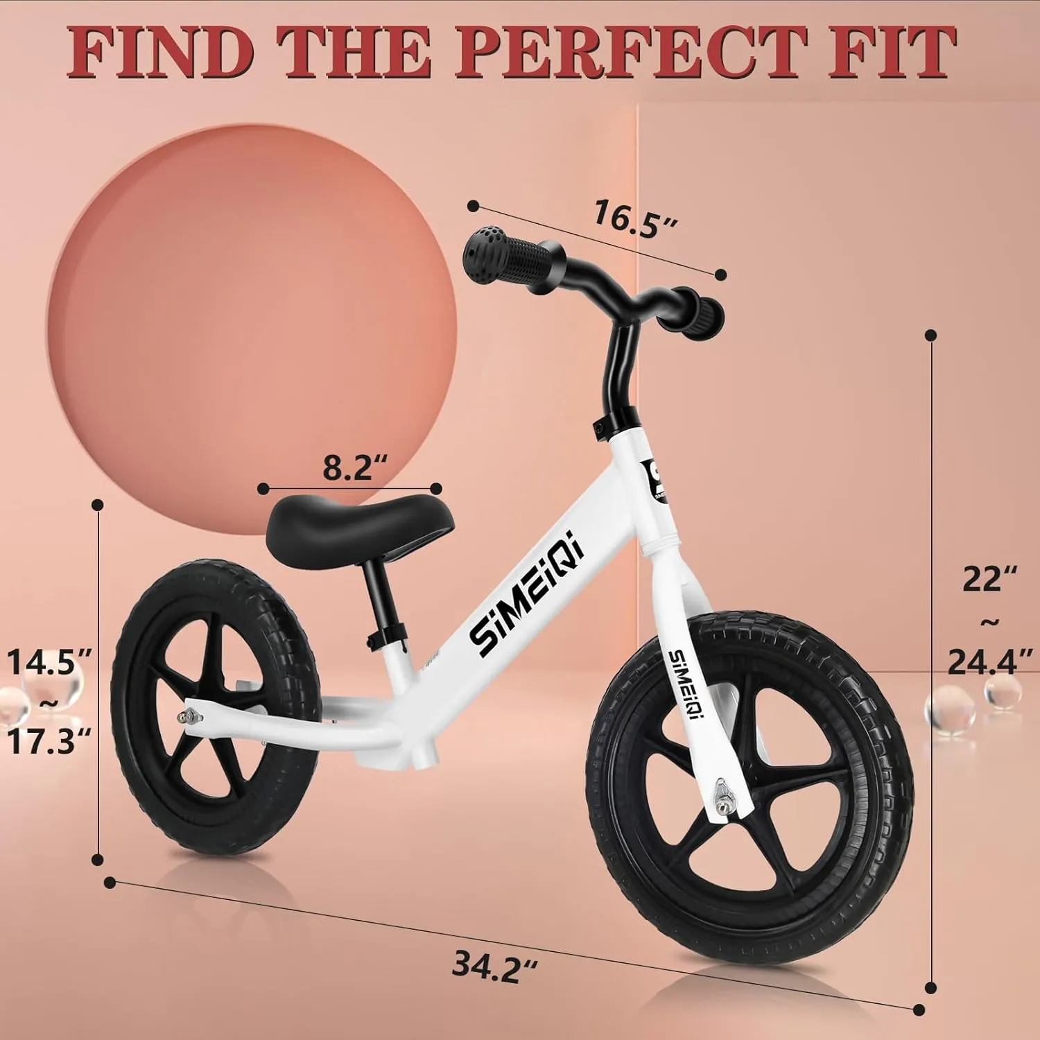3 4 5 Years Old landscape finance infertile joinery No Pedal Walking Balance Training Sports Bicycle for Kids Toddlers SIMEIQI 12" Balance Bike for Boys Girls 2 