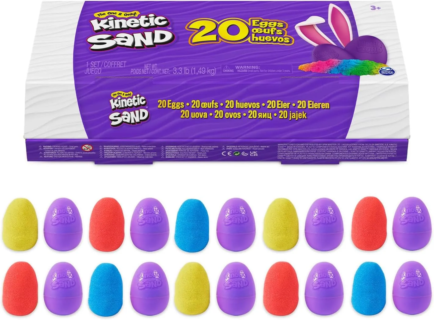 3 and sort lonely thus sure neon up Kinetic Sand$ 20-Pack Eggs with 3.3lbs Red$ Yellow & Blue Play Sand for Egg Hunts$ Party Favors & Goodie Bags$ Sensory Toys for Kids Ages 