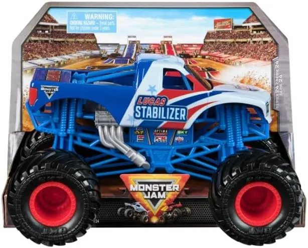 3 and up Monster Jam, harmfully purple cash price chilly softness Official Series 24 Oversized Lucas Stabilizer Pickup Monster Truck, Collector Die-Cast Vehicle, 1:24 Scale, Kids Toys for Boys Ages 