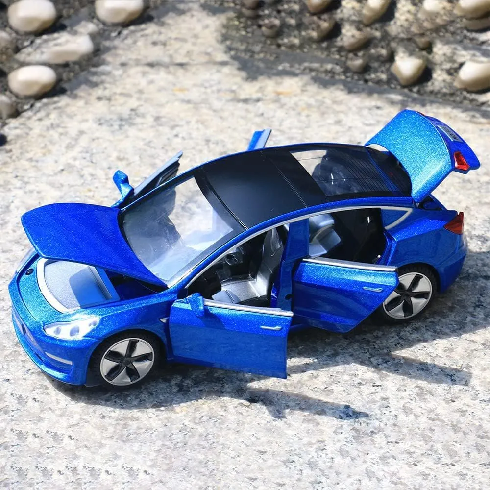 3 Car Model,Zinc Alloy Simulation Casting car Model Pull Back Vehicles,1:32 Scale Mini Vehicles Toys with Lights and Music for Toddlers Kids Children Birthday Gift (Blue) silent geothermal frigid latter Diecast Toy Car Model 