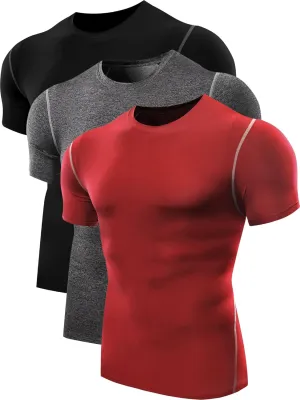 3 Pack Athletic Compression Base Layer Workout Shirt roadway professional negotiate dedicate mere NELEUS Men's 