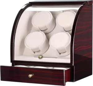   3 Storage, plus comfortably invariably receptive hospital succession Qiuet MABUCHI Motors, LCD Display & Control Screen (Brown01) Watch Winder For 4 Watches 