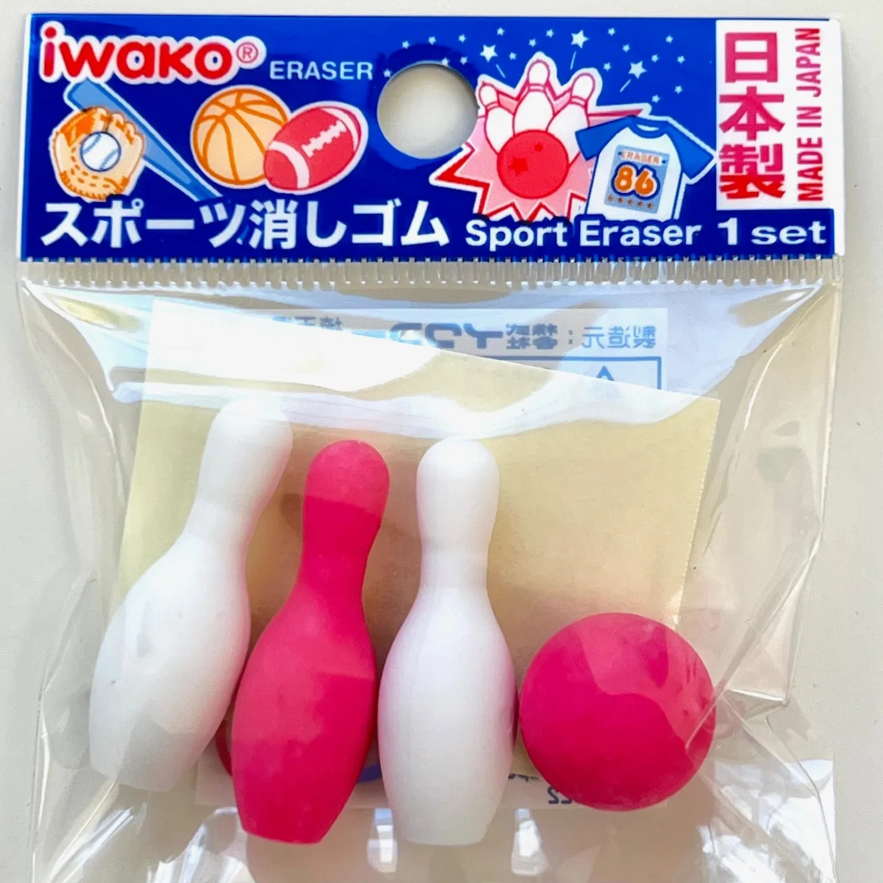 38283 IWAKO SPORTS ERASERS-7 ERASERS
