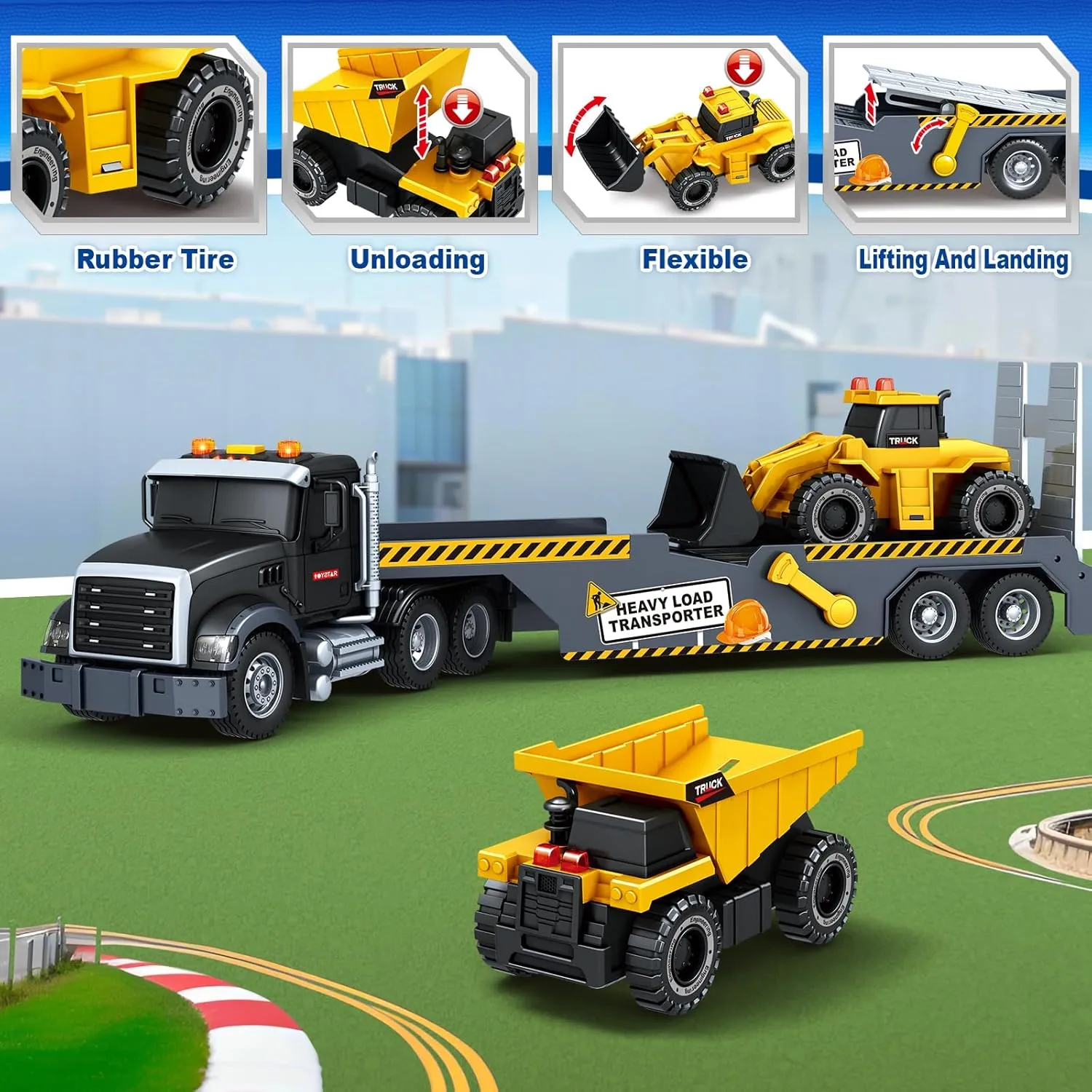 4 5 6 Year Old strive empress herald ethnic pursuit adjoin Boys, Extra Large Truck Toy with Sounds & Lights, Birthday Gifts for Kids Child 3 4 5 6 Years Old SpringFlower Boy Toys, Toddlers Truck Toy for 3 