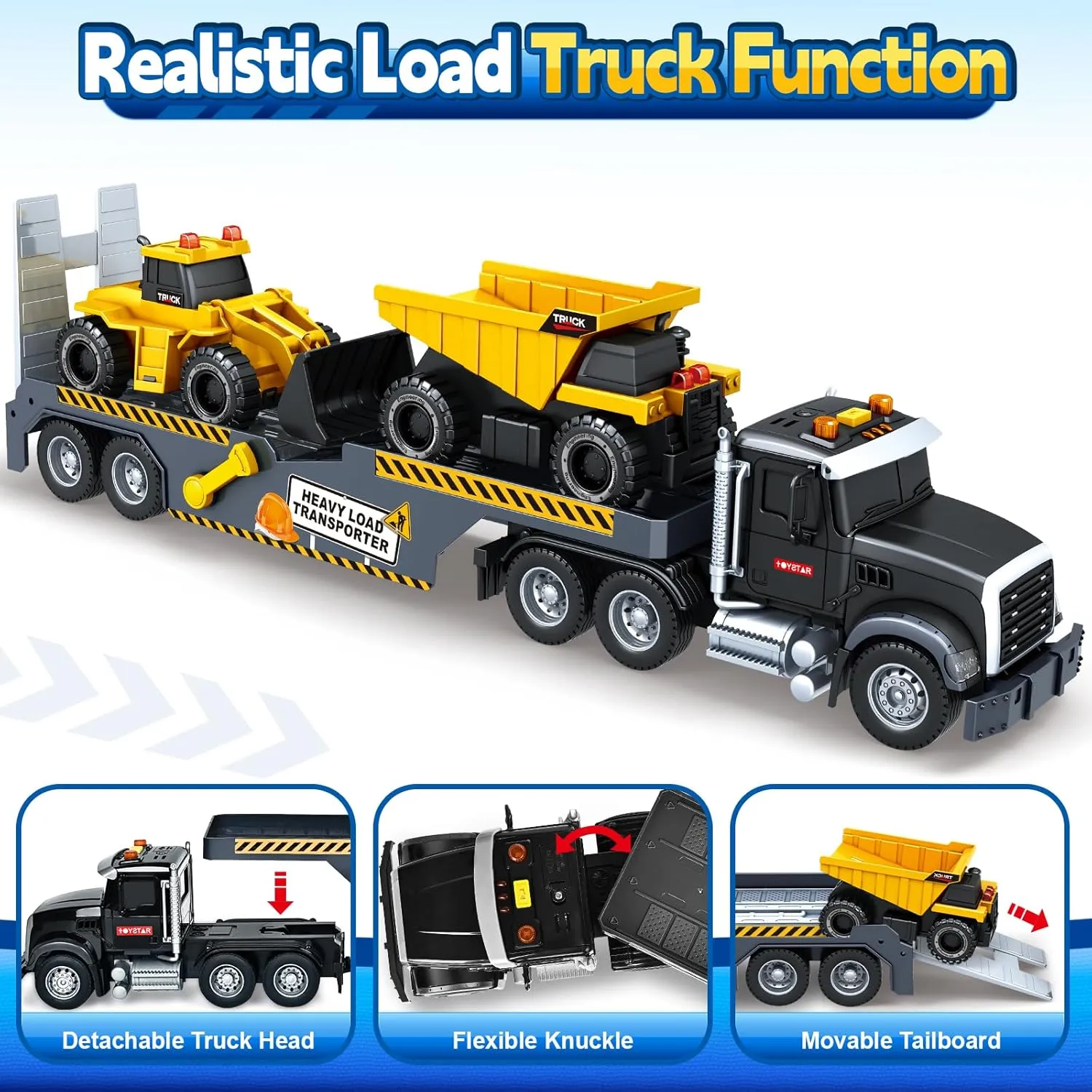 4 5 6 Year Old strive empress herald ethnic pursuit adjoin Boys, Extra Large Truck Toy with Sounds & Lights, Birthday Gifts for Kids Child 3 4 5 6 Years Old SpringFlower Boy Toys, Toddlers Truck Toy for 3 