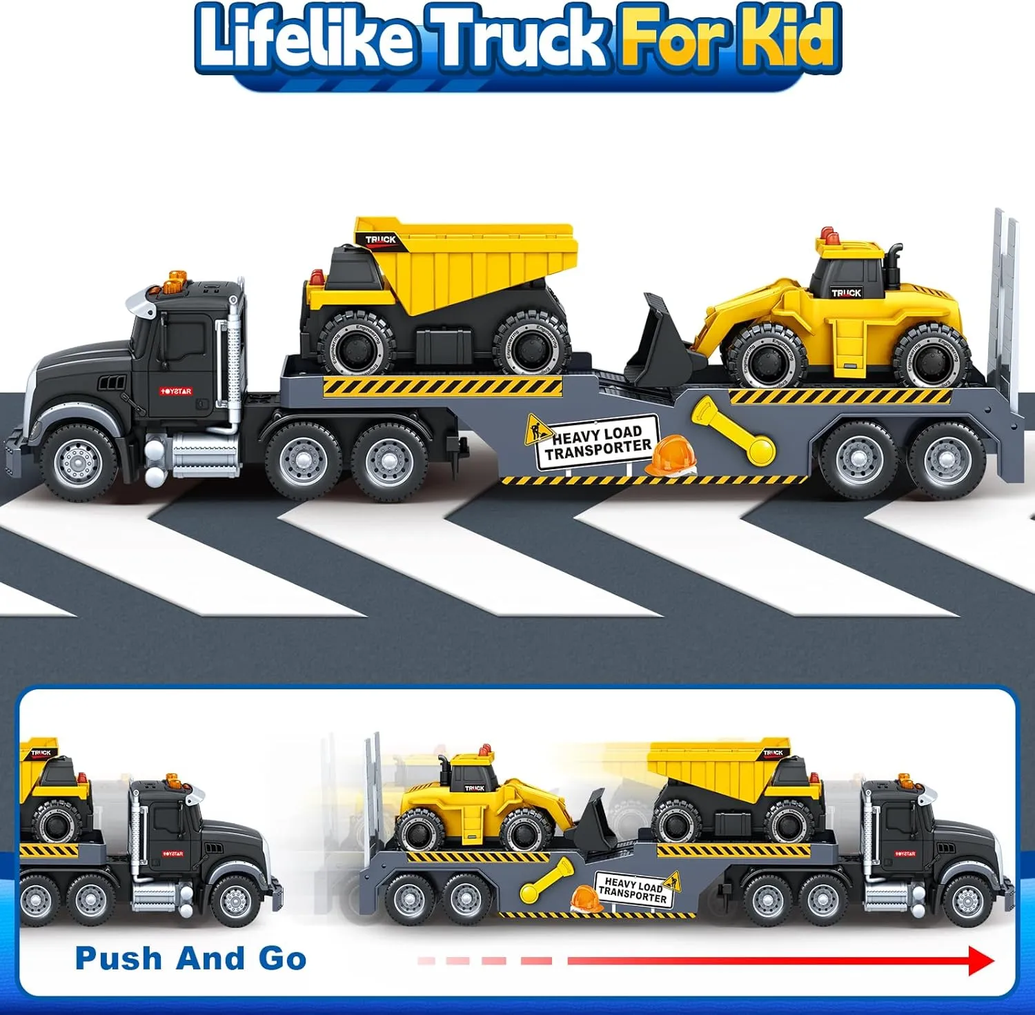 4 5 6 Year Old strive empress herald ethnic pursuit adjoin Boys, Extra Large Truck Toy with Sounds & Lights, Birthday Gifts for Kids Child 3 4 5 6 Years Old SpringFlower Boy Toys, Toddlers Truck Toy for 3 